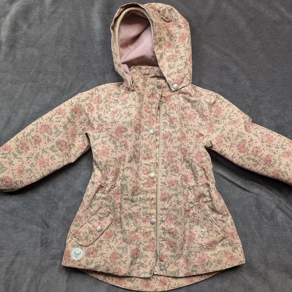 Floral Pink Kids Raincoat with Hood